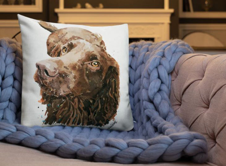 Wire-Haired Dachshund (Version 1) - Premium Pillow/Cushion