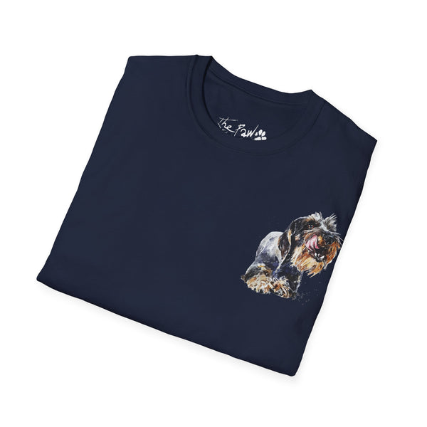 Wirehaired Schnauzer Rustic Watercolour by Edswatercolours Unisex Softstyle T-Shirt