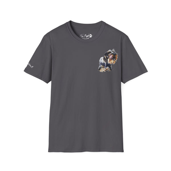 Wirehaired Schnauzer Rustic Watercolour by Edswatercolours Unisex Softstyle T-Shirt