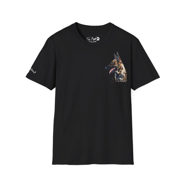 Belgian Malinois Watercolour by Edswatercolours Unisex Softstyle T-Shirt