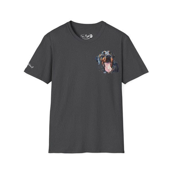 Doberman Watercolour by Edswatercolours Unisex Softstyle T-Shirt