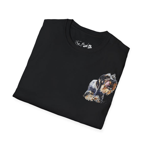 Wirehaired Schnauzer Rustic Watercolour by Edswatercolours Unisex Softstyle T-Shirt