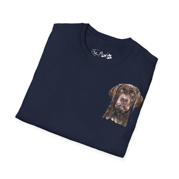 Chocolate Labrador Rustic by Edswatercolours Unisex Softstyle T-Shirt