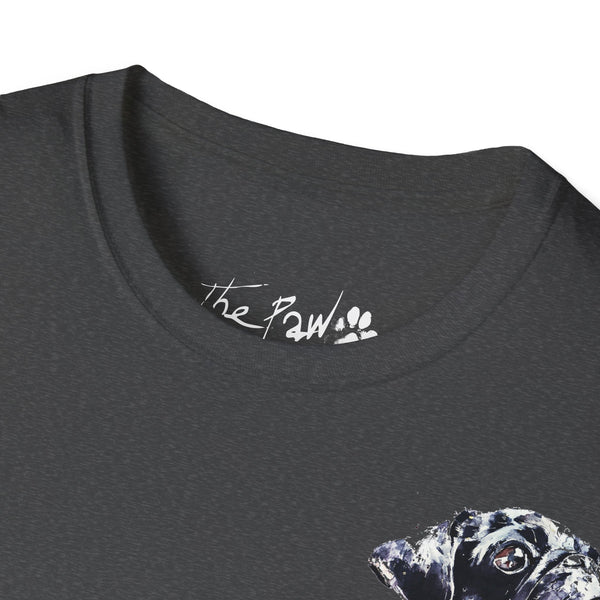 Black Pug by Edswatercolours Unisex Softstyle T-Shirt