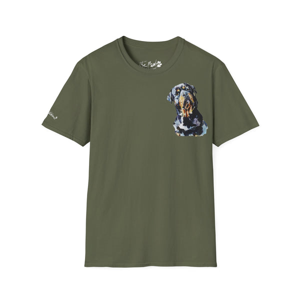 Rottweiler by Edswatercolours Unisex Softstyle T-Shirt