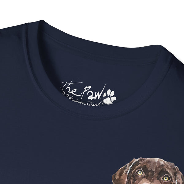 Chocolate Labrador Rustic by Edswatercolours Unisex Softstyle T-Shirt
