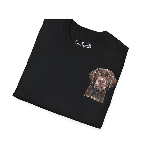 Chocolate Labrador Rustic by Edswatercolours Unisex Softstyle T-Shirt