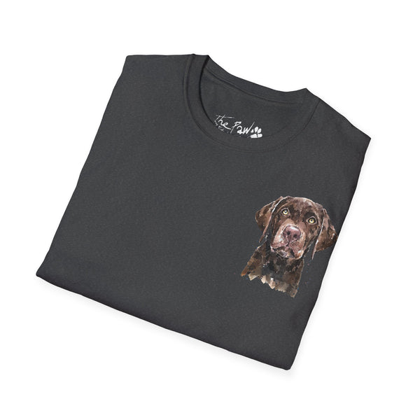 Chocolate Labrador Rustic by Edswatercolours Unisex Softstyle T-Shirt