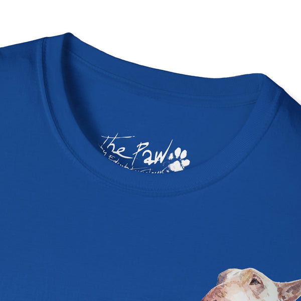 White BUll Terrier Rustic Watercolour by Edswatercolours Unisex Softstyle T-Shirt