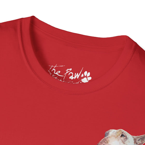 White BUll Terrier Rustic Watercolour by Edswatercolours Unisex Softstyle T-Shirt