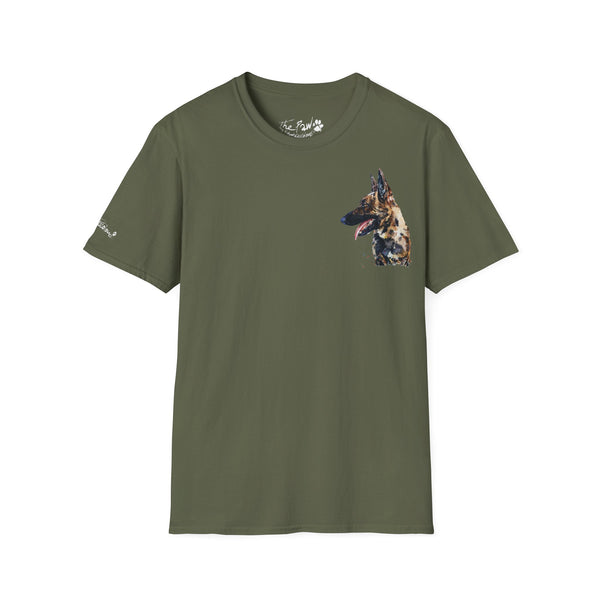 Belgian Malinois Watercolour by Edswatercolours Unisex Softstyle T-Shirt
