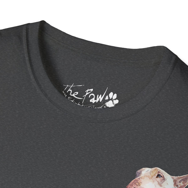 White BUll Terrier Rustic Watercolour by Edswatercolours Unisex Softstyle T-Shirt