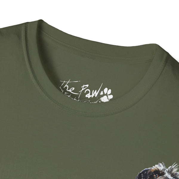 Wirehaired Schnauzer Rustic Watercolour by Edswatercolours Unisex Softstyle T-Shirt