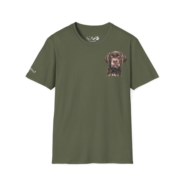 Chocolate Labrador Rustic by Edswatercolours Unisex Softstyle T-Shirt