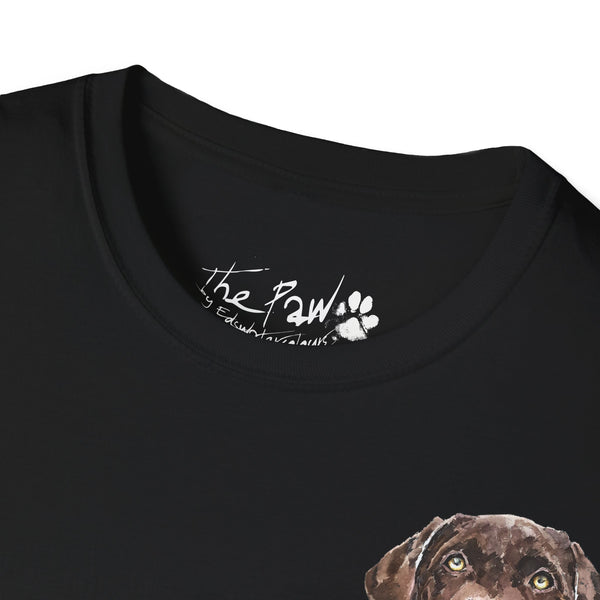 Chocolate Labrador Rustic by Edswatercolours Unisex Softstyle T-Shirt