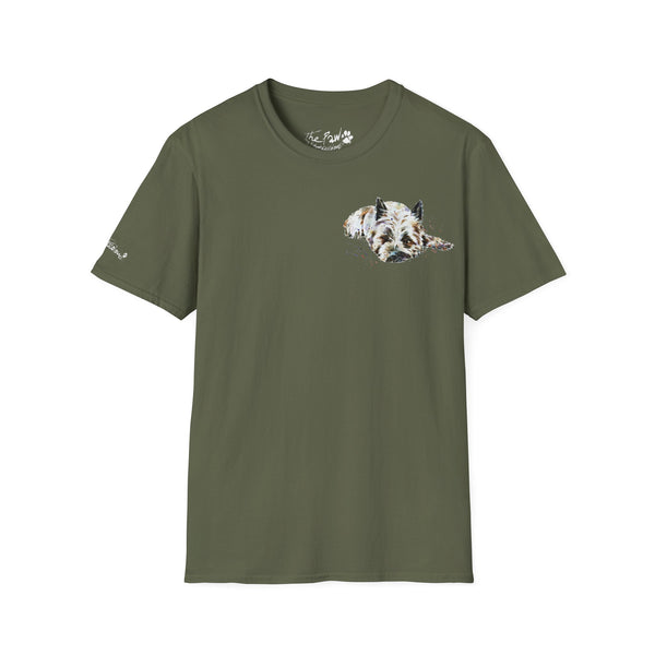 Cairn Terrier Watercolour by Edswatercolours Unisex Softstyle T-Shirt.