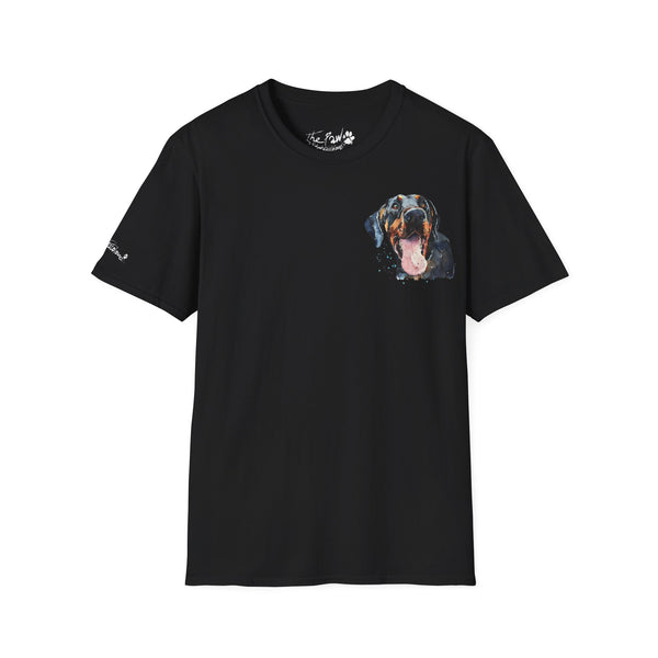 Doberman Watercolour by Edswatercolours Unisex Softstyle T-Shirt
