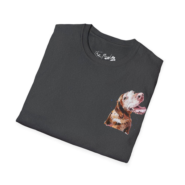 Sugar Face Vizsla Rustic by Edswatercolours Unisex Softstyle T-Shirt