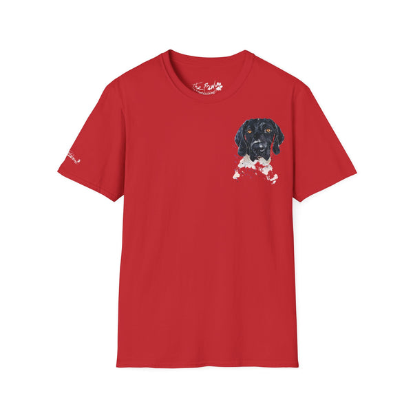 Black face German Shorthaired Pointer  Watercolour by Edswatercolours Unisex Softstyle T-Shirt.GSP T Shirt,GSP Tee