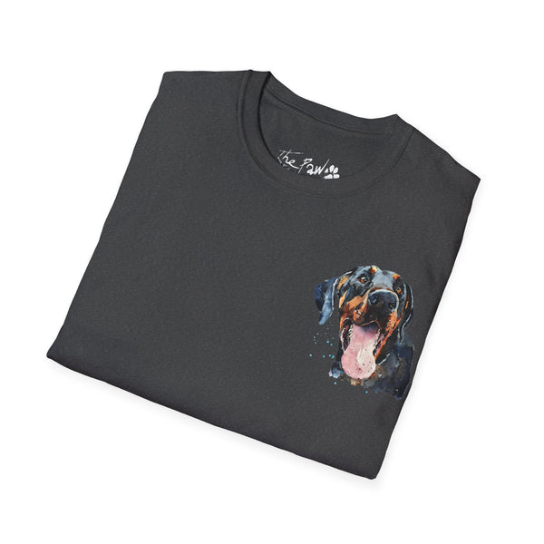 Doberman Watercolour by Edswatercolours Unisex Softstyle T-Shirt