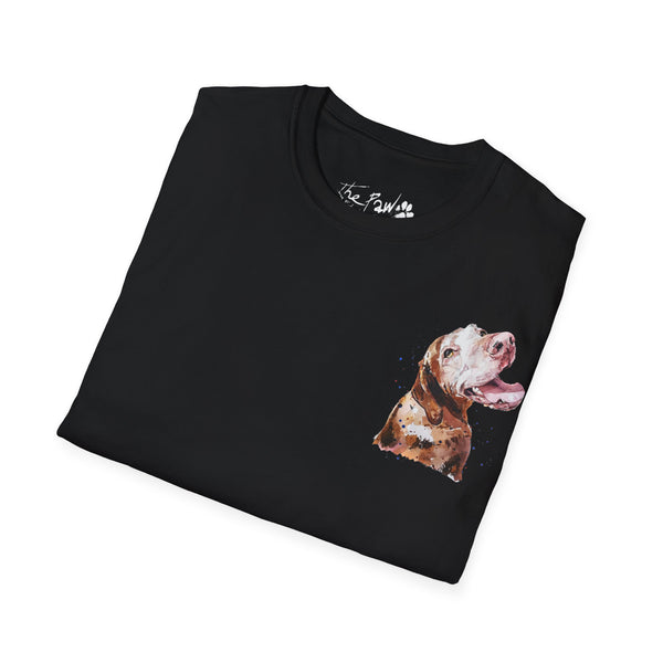 Sugar Face Vizsla Rustic by Edswatercolours Unisex Softstyle T-Shirt