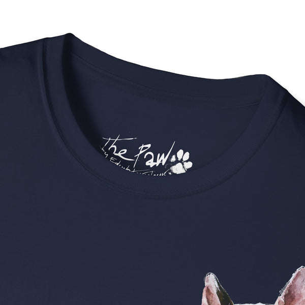 White Bull Terrier II Rustic Watercolour by Edswatercolours Unisex Softstyle T-Shirt