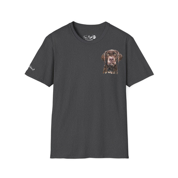 Chocolate Labrador Rustic by Edswatercolours Unisex Softstyle T-Shirt