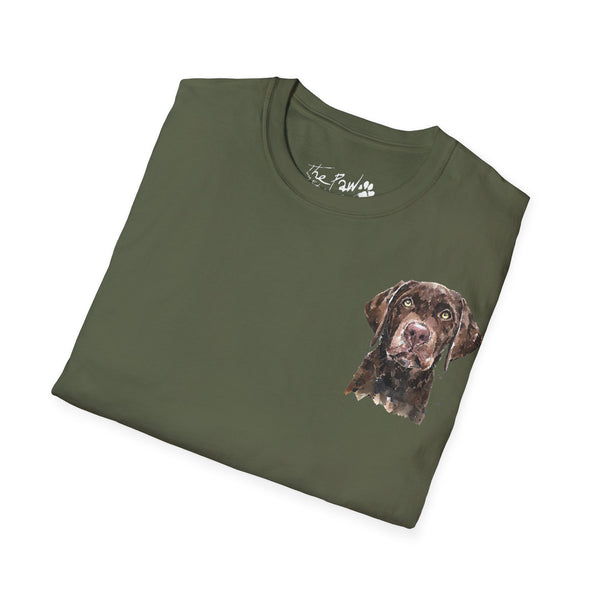 Chocolate Labrador Rustic by Edswatercolours Unisex Softstyle T-Shirt
