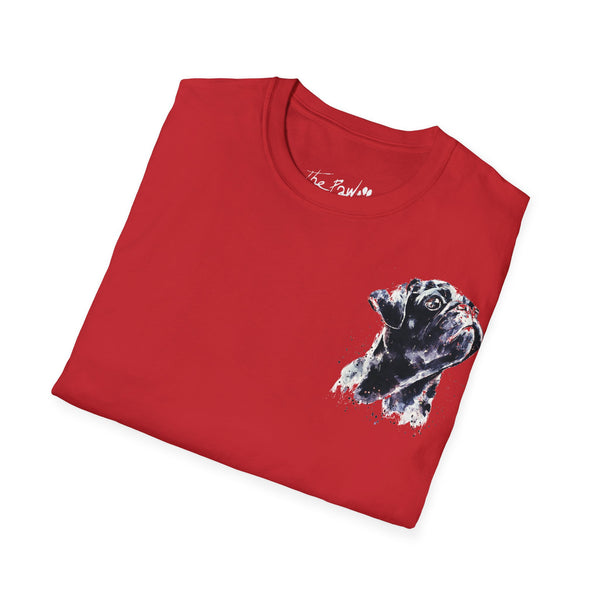 Black Pug by Edswatercolours Unisex Softstyle T-Shirt