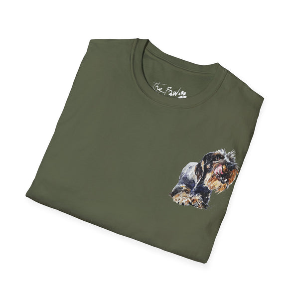 Wirehaired Schnauzer Rustic Watercolour by Edswatercolours Unisex Softstyle T-Shirt