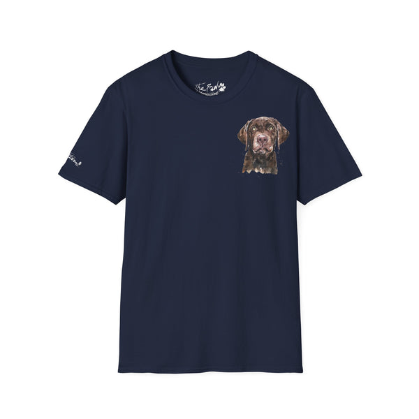 Chocolate Labrador Rustic by Edswatercolours Unisex Softstyle T-Shirt