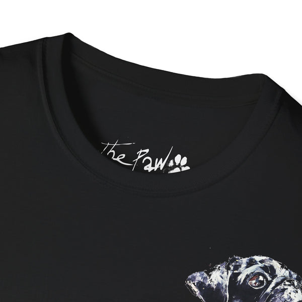 Black Pug by Edswatercolours Unisex Softstyle T-Shirt