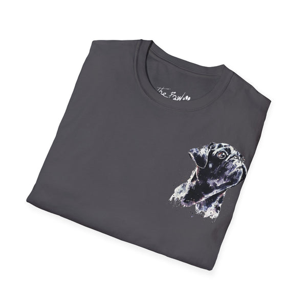 Black Pug by Edswatercolours Unisex Softstyle T-Shirt