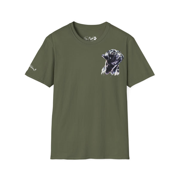 Black Pug by Edswatercolours Unisex Softstyle T-Shirt
