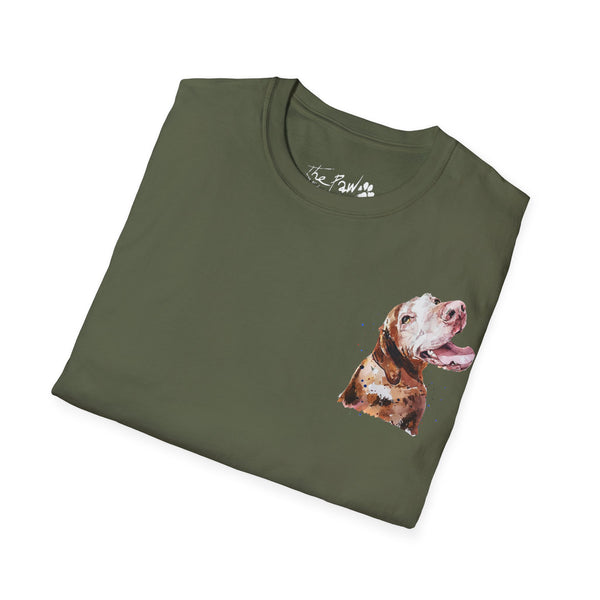 Sugar Face Vizsla Rustic by Edswatercolours Unisex Softstyle T-Shirt
