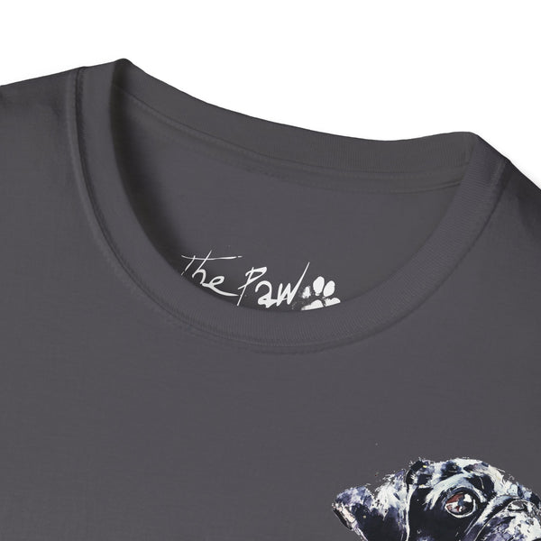Black Pug by Edswatercolours Unisex Softstyle T-Shirt