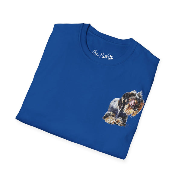 Wirehaired Schnauzer Rustic Watercolour by Edswatercolours Unisex Softstyle T-Shirt