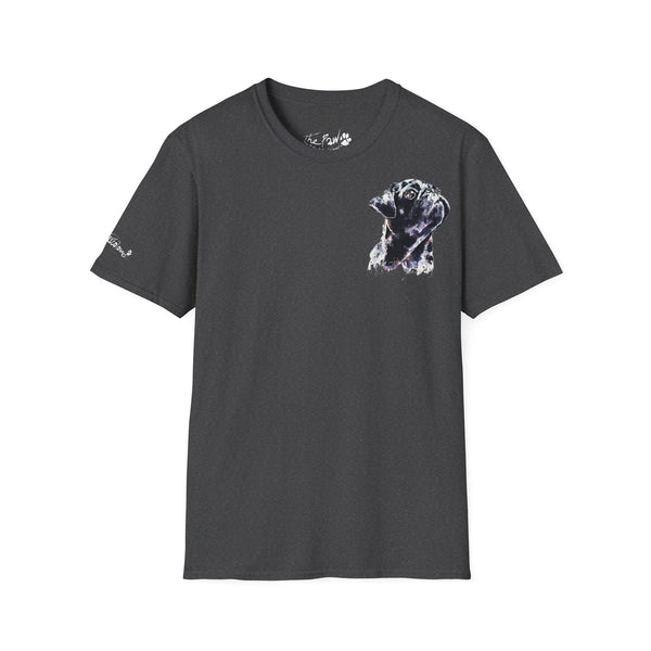 Black Pug by Edswatercolours Unisex Softstyle T-Shirt