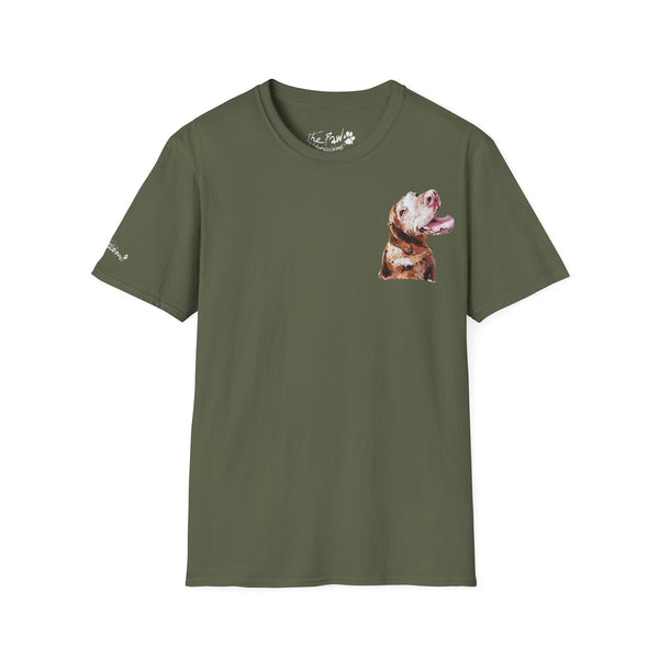 Sugar Face Vizsla Rustic by Edswatercolours Unisex Softstyle T-Shirt