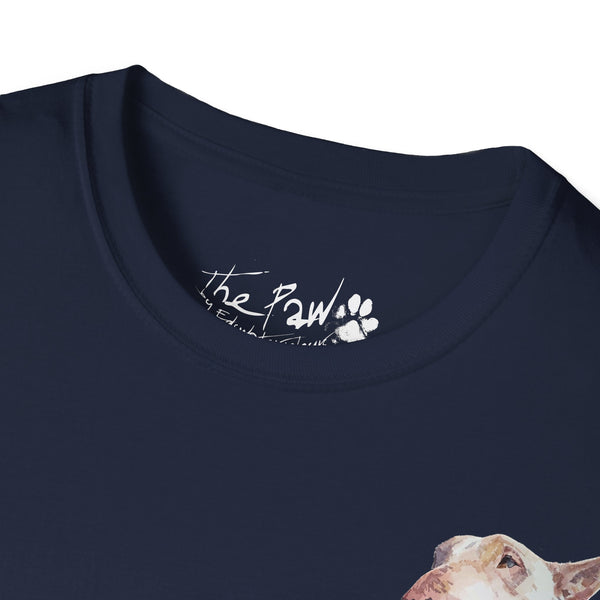 White BUll Terrier Rustic Watercolour by Edswatercolours Unisex Softstyle T-Shirt