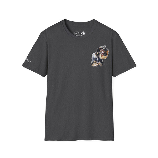 Wirehaired Schnauzer Rustic Watercolour by Edswatercolours Unisex Softstyle T-Shirt