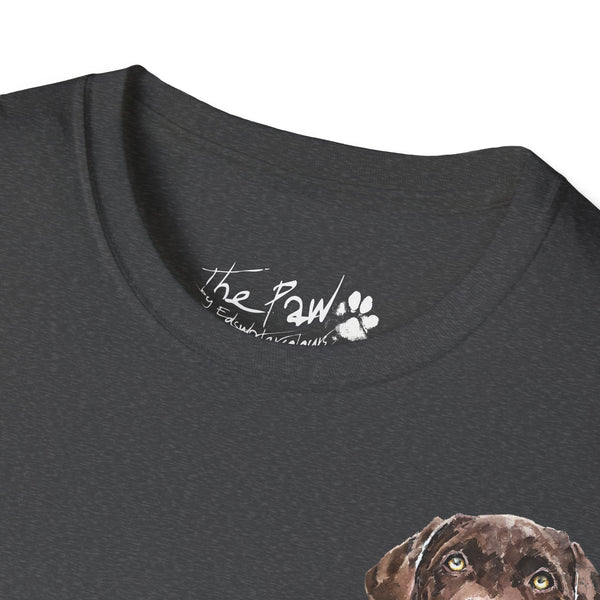Chocolate Labrador Rustic by Edswatercolours Unisex Softstyle T-Shirt