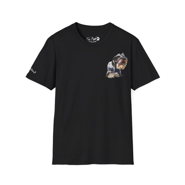Wirehaired Schnauzer Rustic Watercolour by Edswatercolours Unisex Softstyle T-Shirt