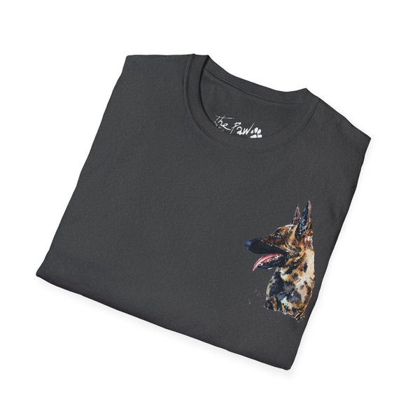 Belgian Malinois Watercolour by Edswatercolours Unisex Softstyle T-Shirt