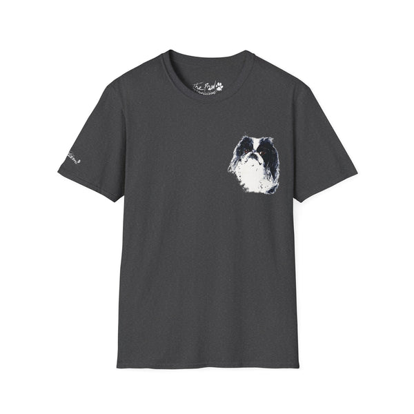 Japanese Chin Watercolour by Edswatercolours Unisex Softstyle T-Shirt.Japanese Chin T shirt,Japanese Chin Tee