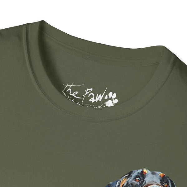 Doberman Watercolour by Edswatercolours Unisex Softstyle T-Shirt