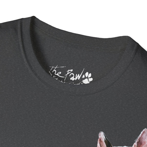 White Bull Terrier II Rustic Watercolour by Edswatercolours Unisex Softstyle T-Shirt