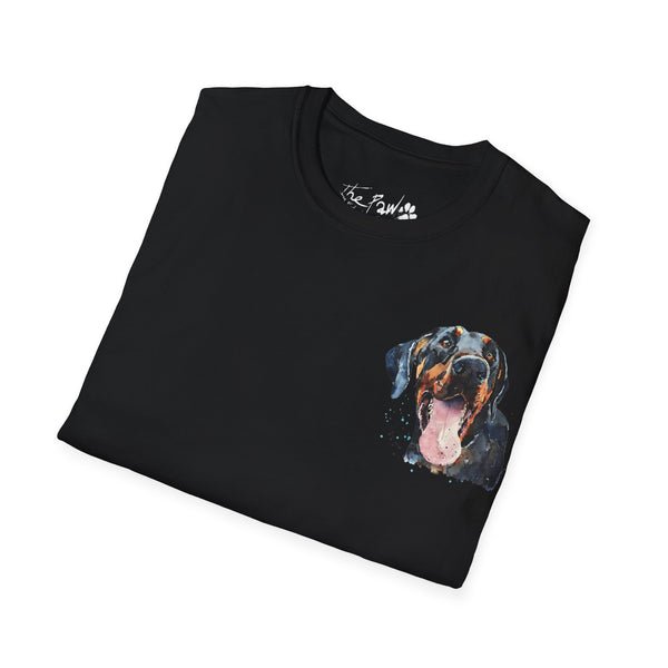 Doberman Watercolour by Edswatercolours Unisex Softstyle T-Shirt