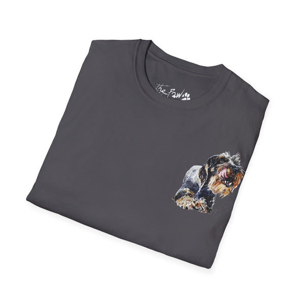 Wirehaired Schnauzer Rustic Watercolour by Edswatercolours Unisex Softstyle T-Shirt