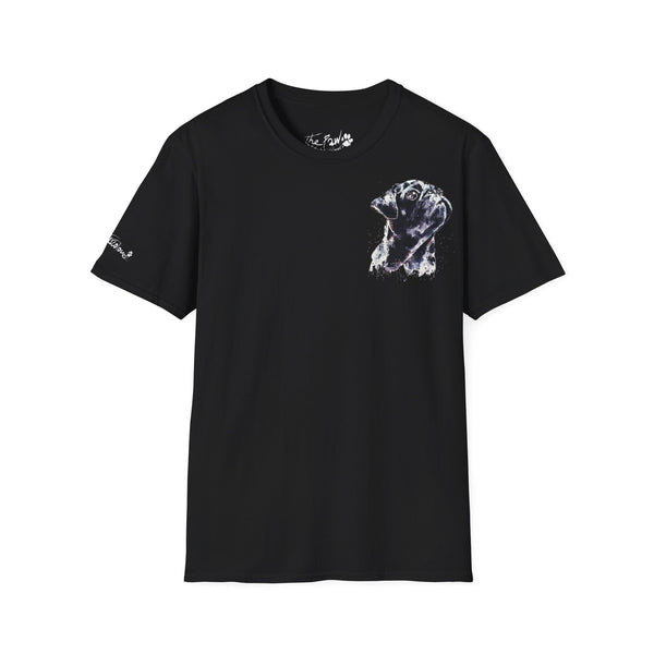 Black Pug by Edswatercolours Unisex Softstyle T-Shirt
